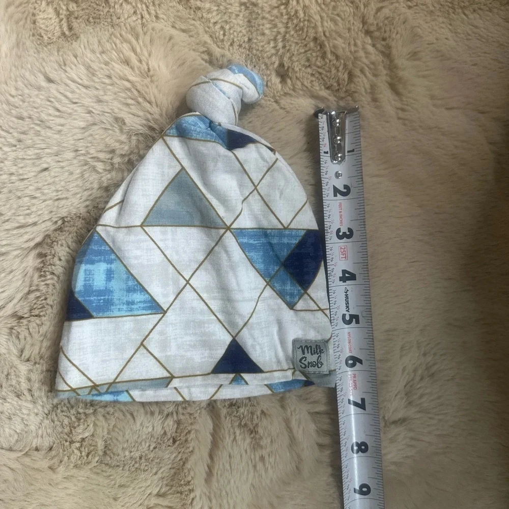 Milk Snob Geometric Blue and Gold Baby Hat